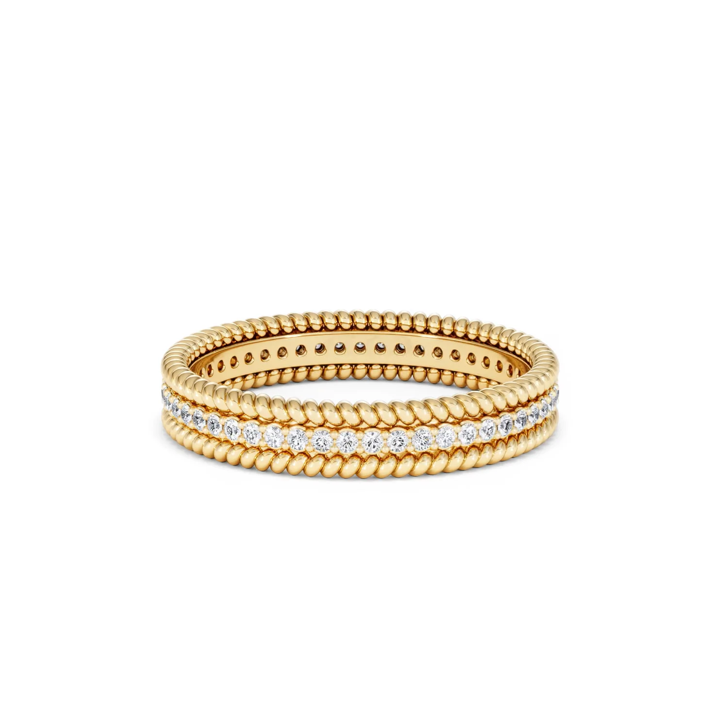 Woven 0.25ct Lab Diamond Eternity Ring in 18K Gold Vermeil - Image 34