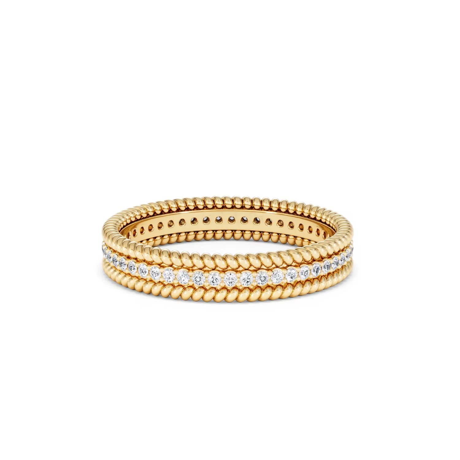 Woven 0.25ct Lab Diamond Eternity Ring in 18K Gold Vermeil - Image 35