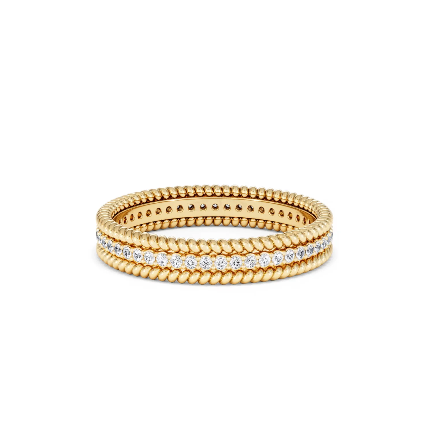 Woven 0.25ct Lab Diamond Eternity Ring in 18K Gold Vermeil - Image 37