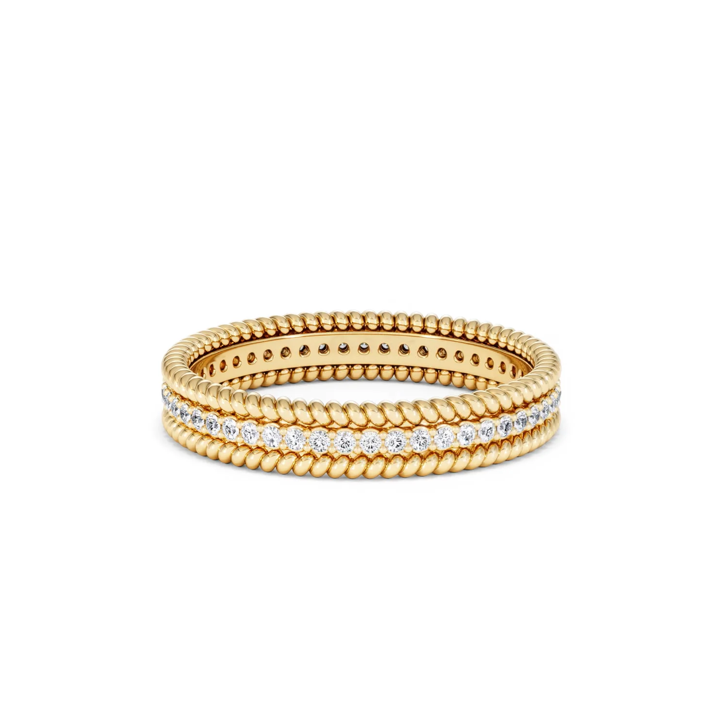 Woven 0.25ct Lab Diamond Eternity Ring in 18K Gold Vermeil - Image 40