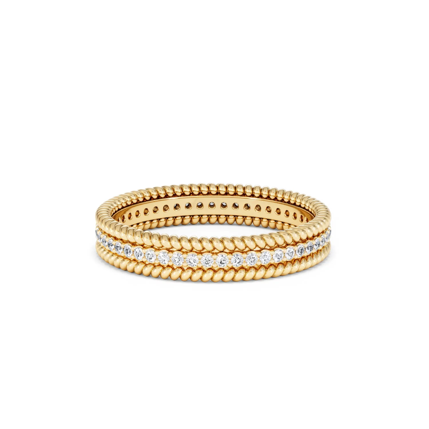 Woven 0.25ct Lab Diamond Eternity Ring in 18K Gold Vermeil - Image 42