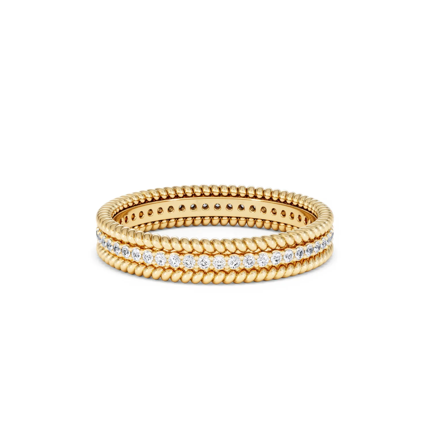 Woven 0.25ct Lab Diamond Eternity Ring in 18K Gold Vermeil - Image 43