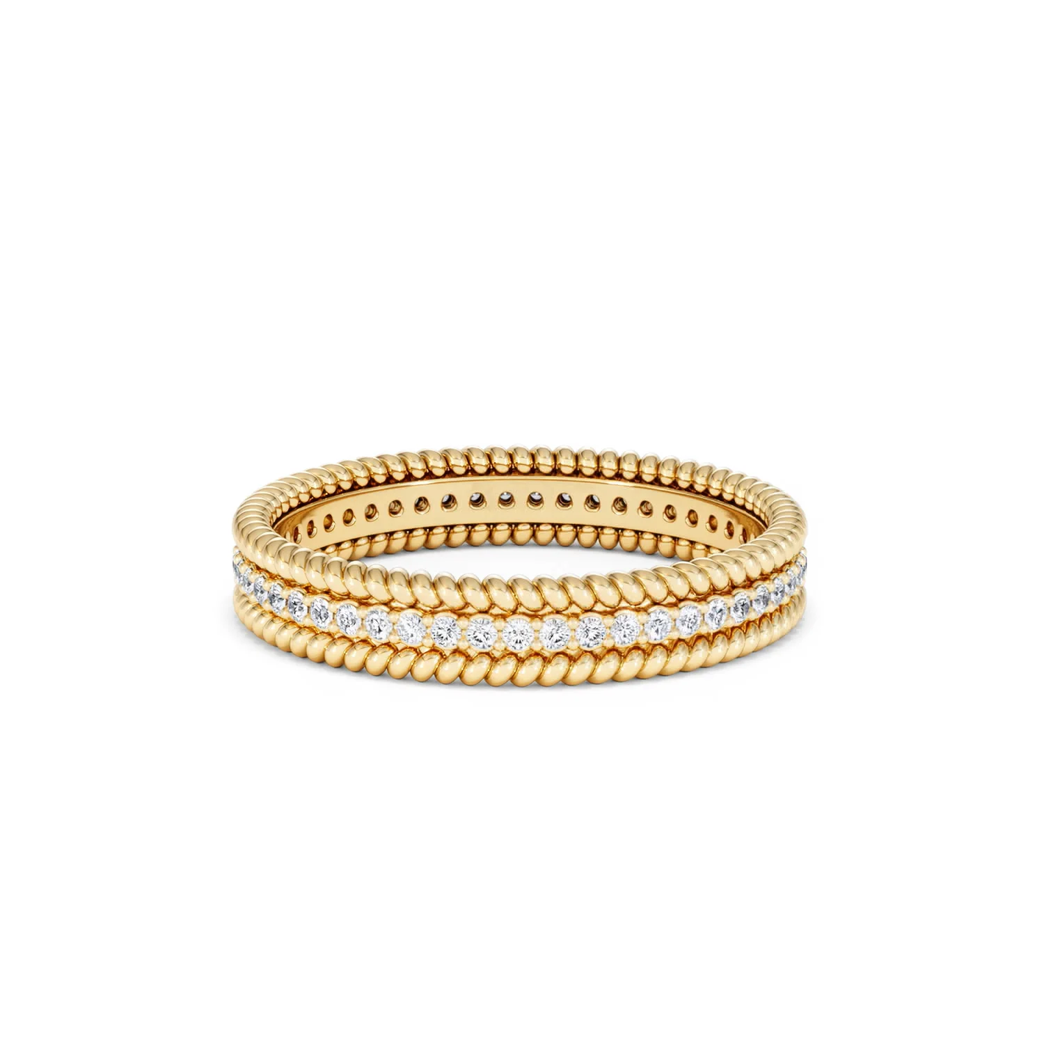 Woven 0.25ct Lab Diamond Eternity Ring in 18K Gold Vermeil - Image 44