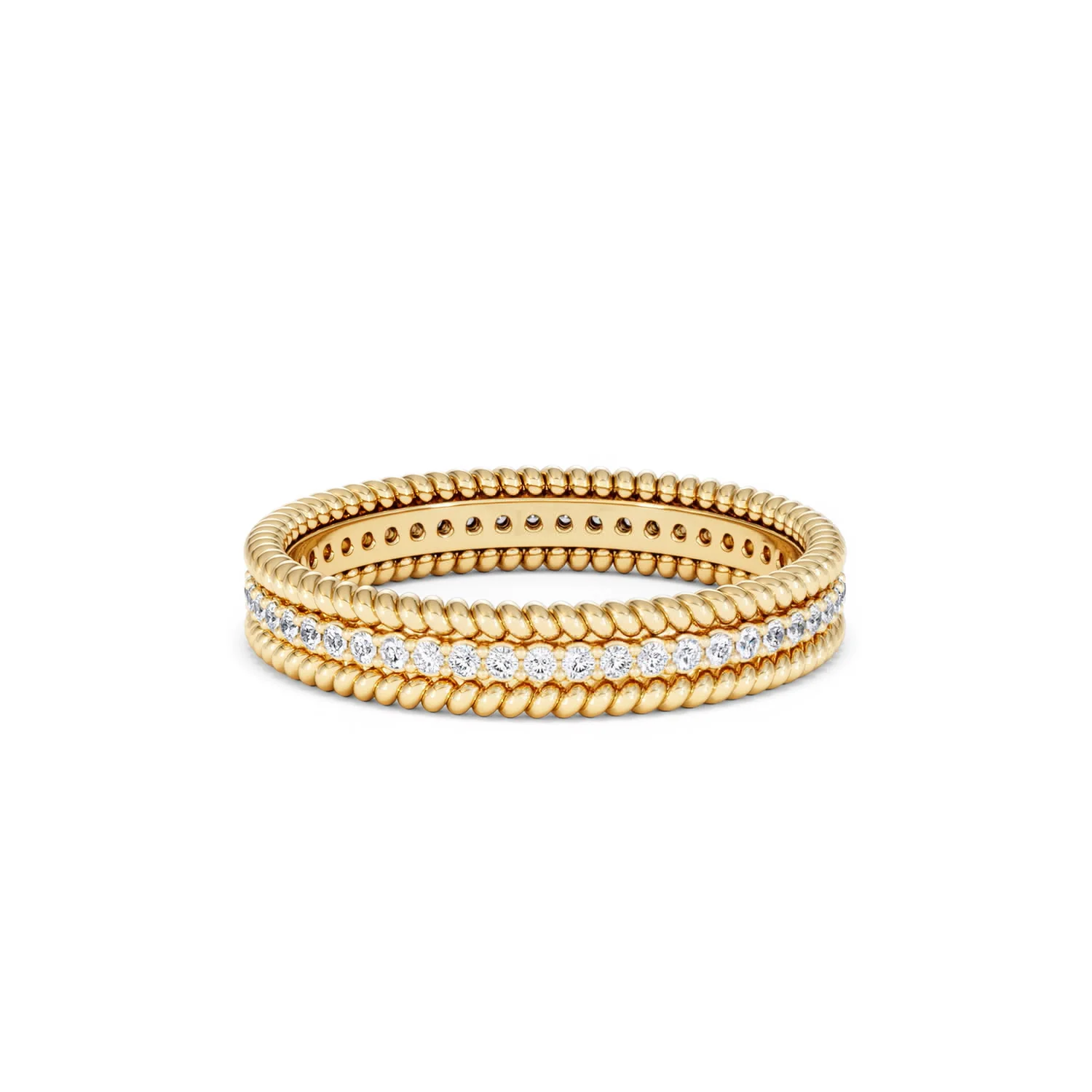 Woven 0.25ct Lab Diamond Eternity Ring in 18K Gold Vermeil - Image 47