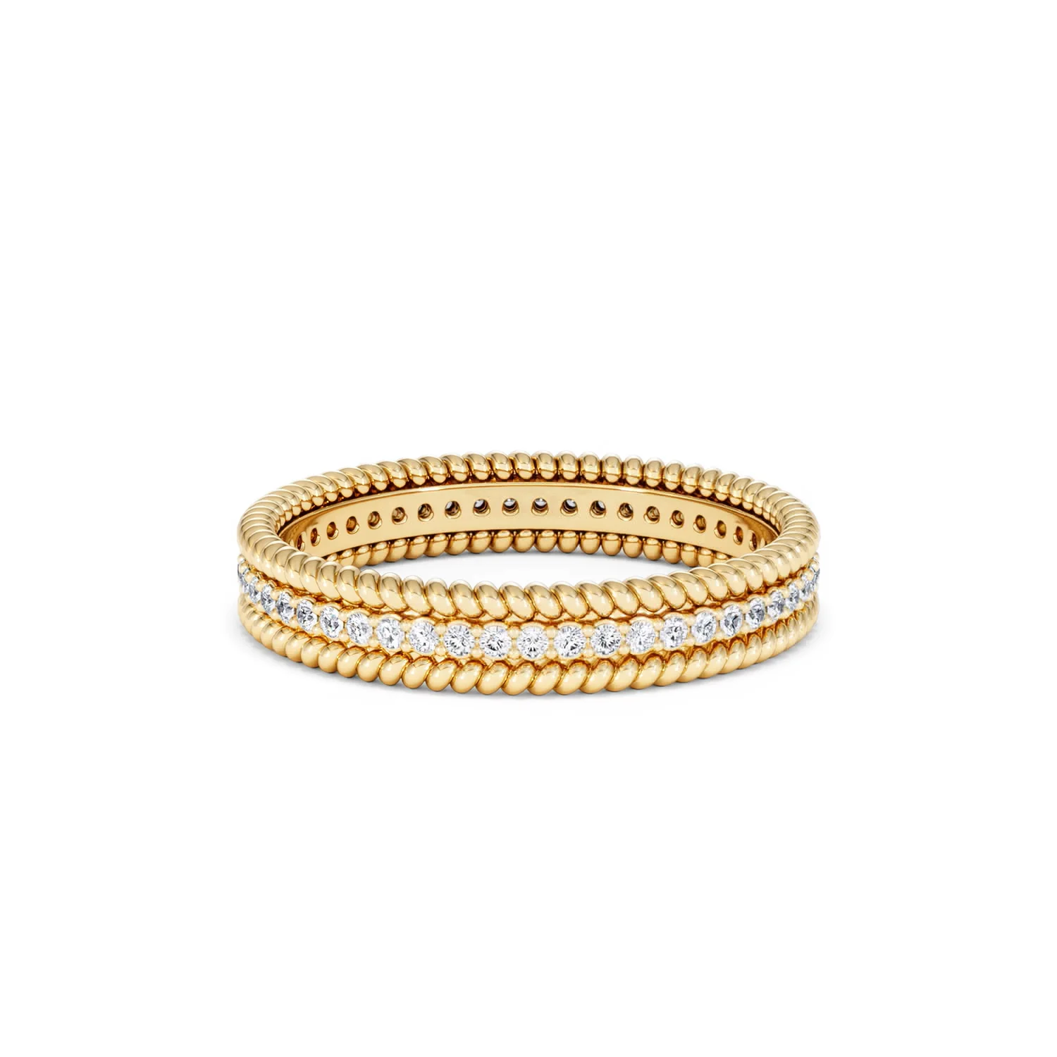 Woven 0.25ct Lab Diamond Eternity Ring in 18K Gold Vermeil - Image 49