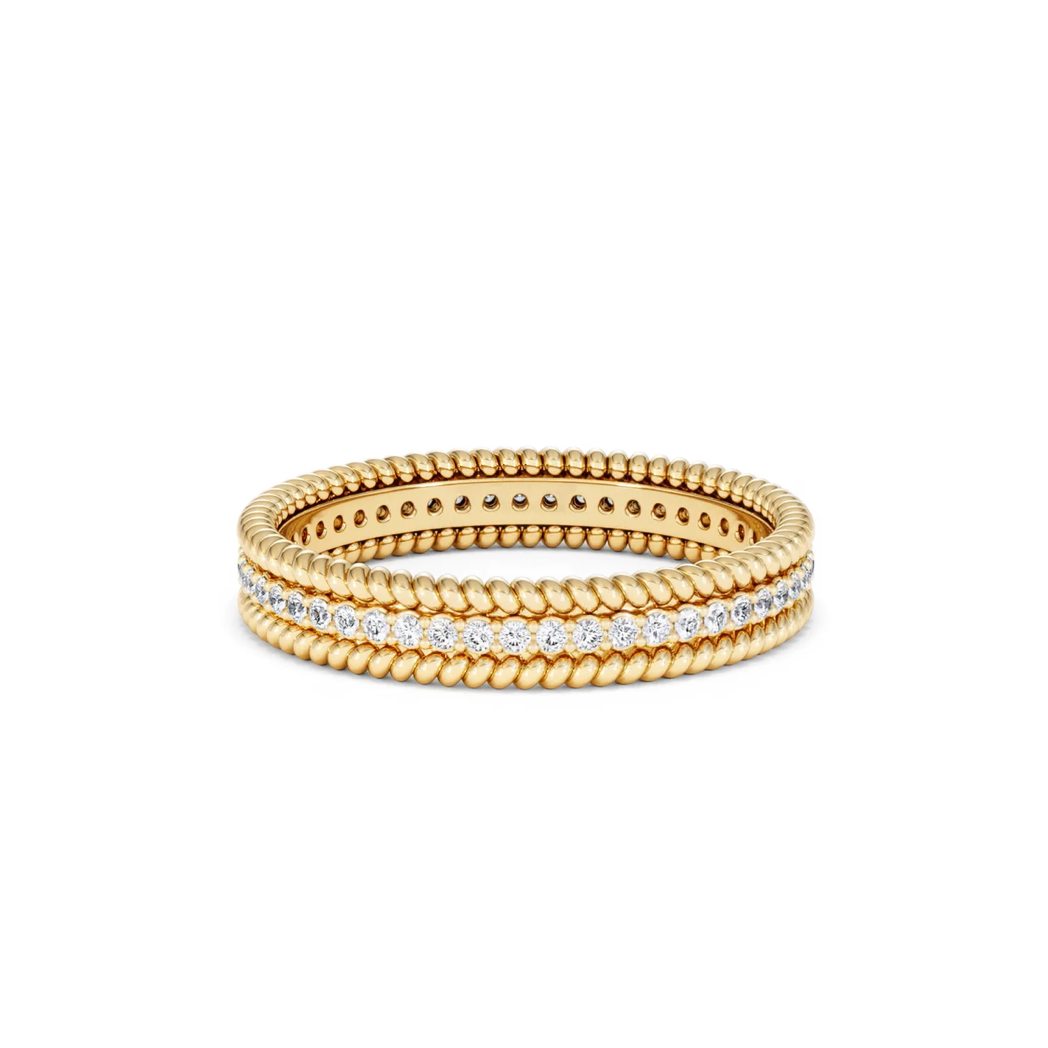 Woven 0.25ct Lab Diamond Eternity Ring in 18K Gold Vermeil - Image 53