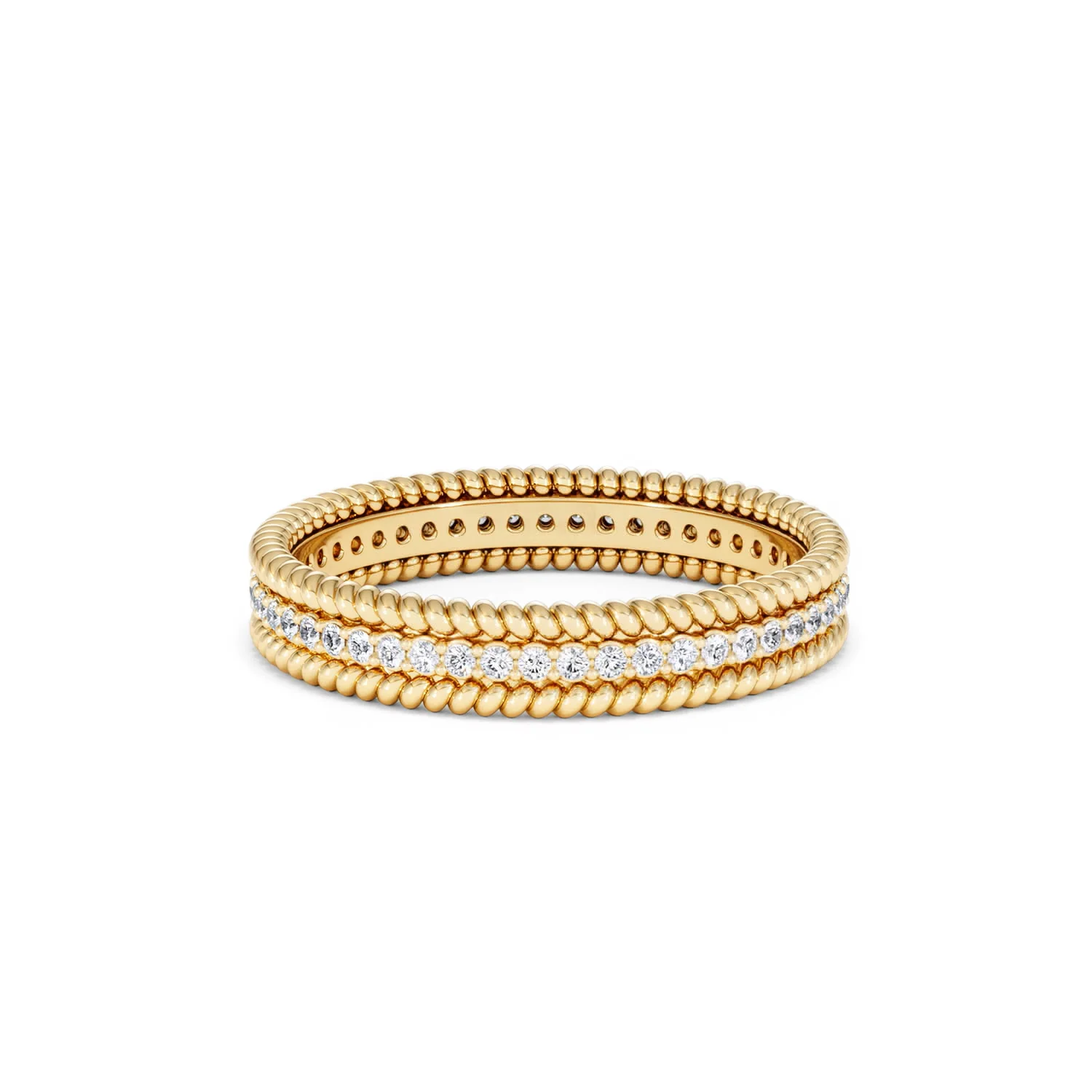 Woven 0.25ct Lab Diamond Eternity Ring in 18K Gold Vermeil - Image 56