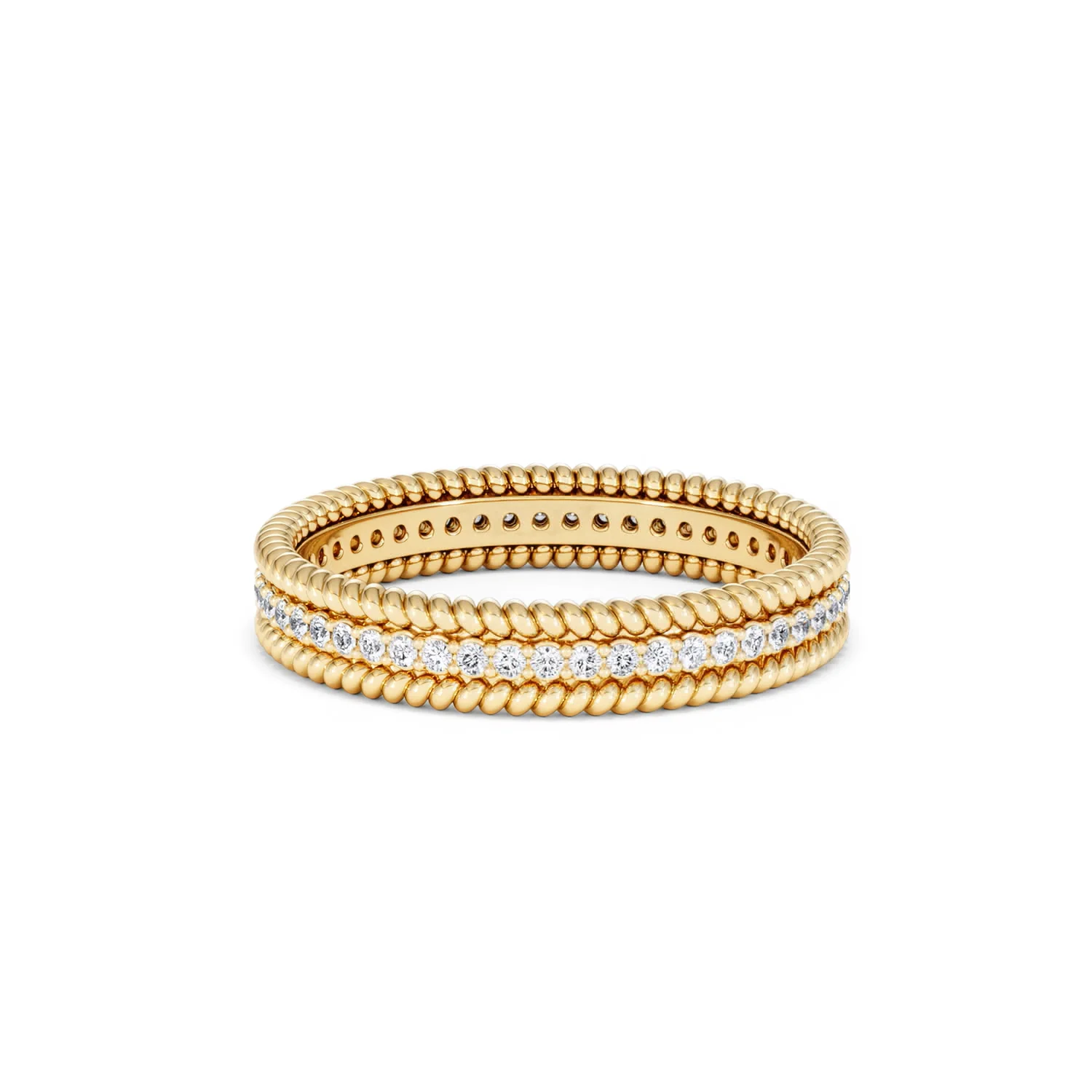 Woven 0.25ct Lab Diamond Eternity Ring in 18K Gold Vermeil - Image 72