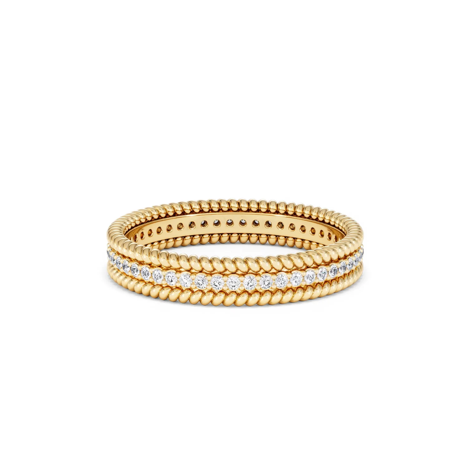 Woven 0.25ct Lab Diamond Eternity Ring in 18K Gold Vermeil - Image 83