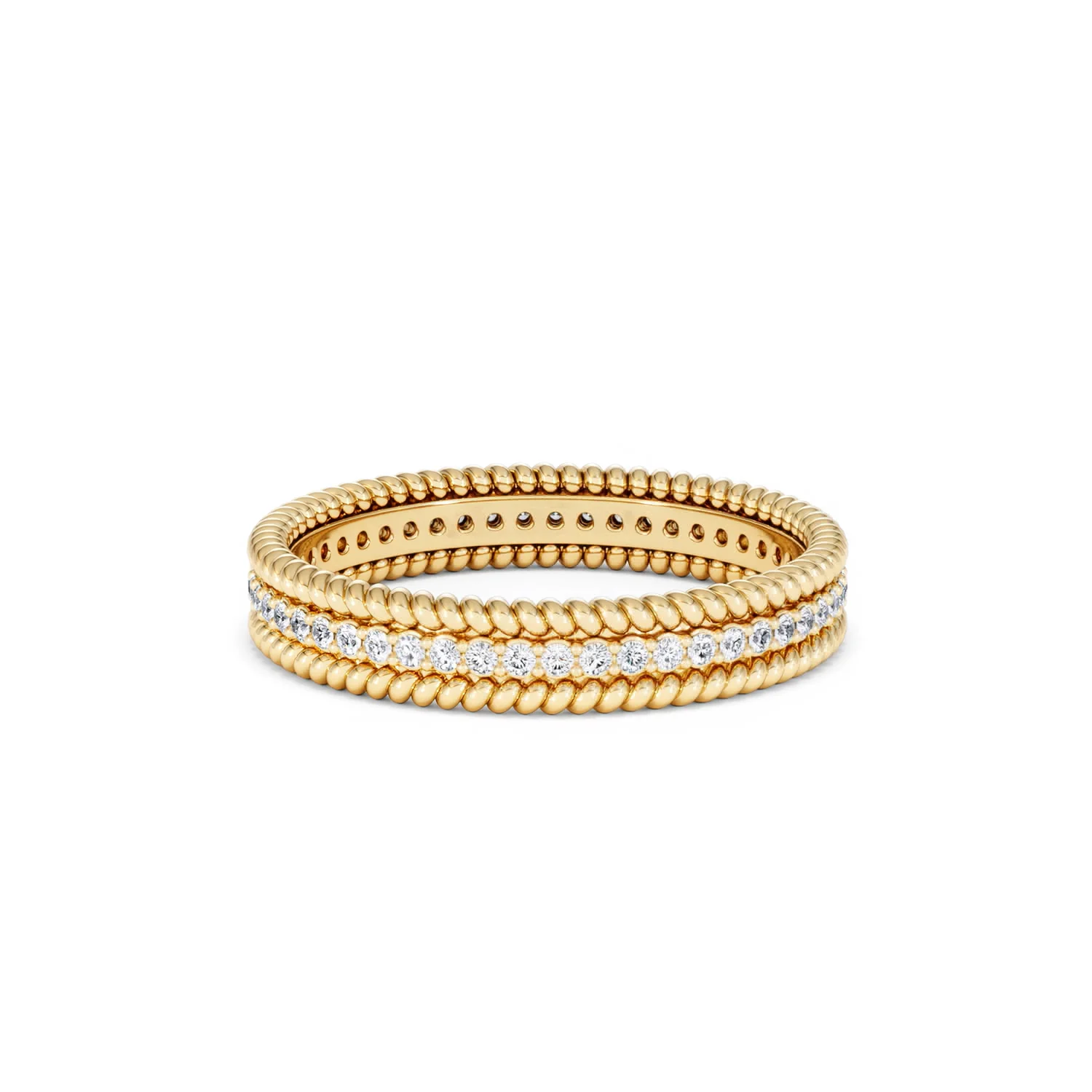 Woven 0.25ct Lab Diamond Eternity Ring in 18K Gold Vermeil - Image 85