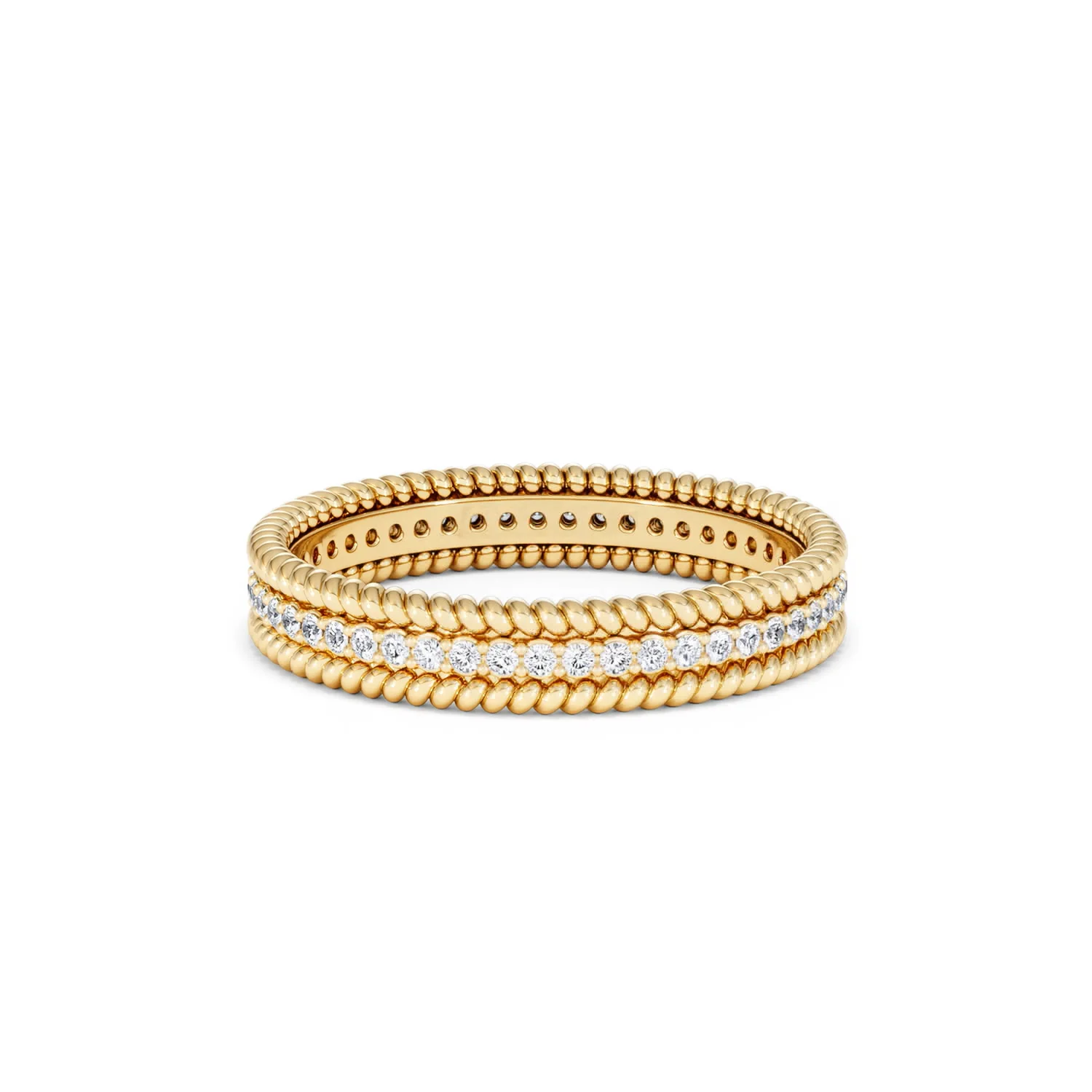 Woven 0.25ct Lab Diamond Eternity Ring in 18K Gold Vermeil - Image 86