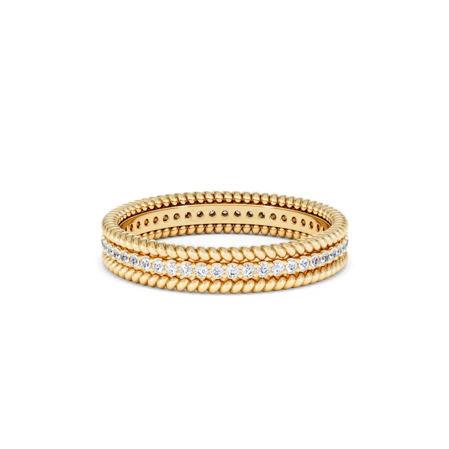 Woven 0.25ct Lab Diamond Eternity Ring in 18K Gold Vermeil - Image 87