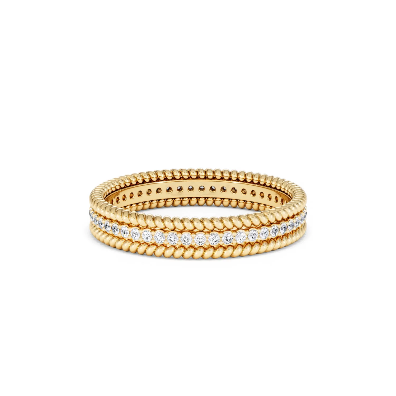 Woven 0.25ct Lab Diamond Eternity Ring in 18K Gold Vermeil - Image 88