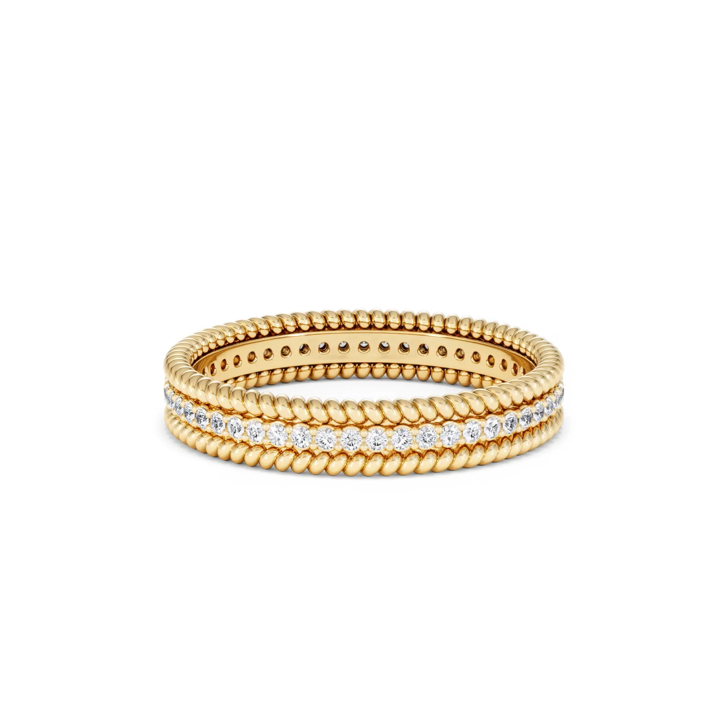 Woven 0.25ct Lab Diamond Eternity Ring in 18K Gold Vermeil - Image 9