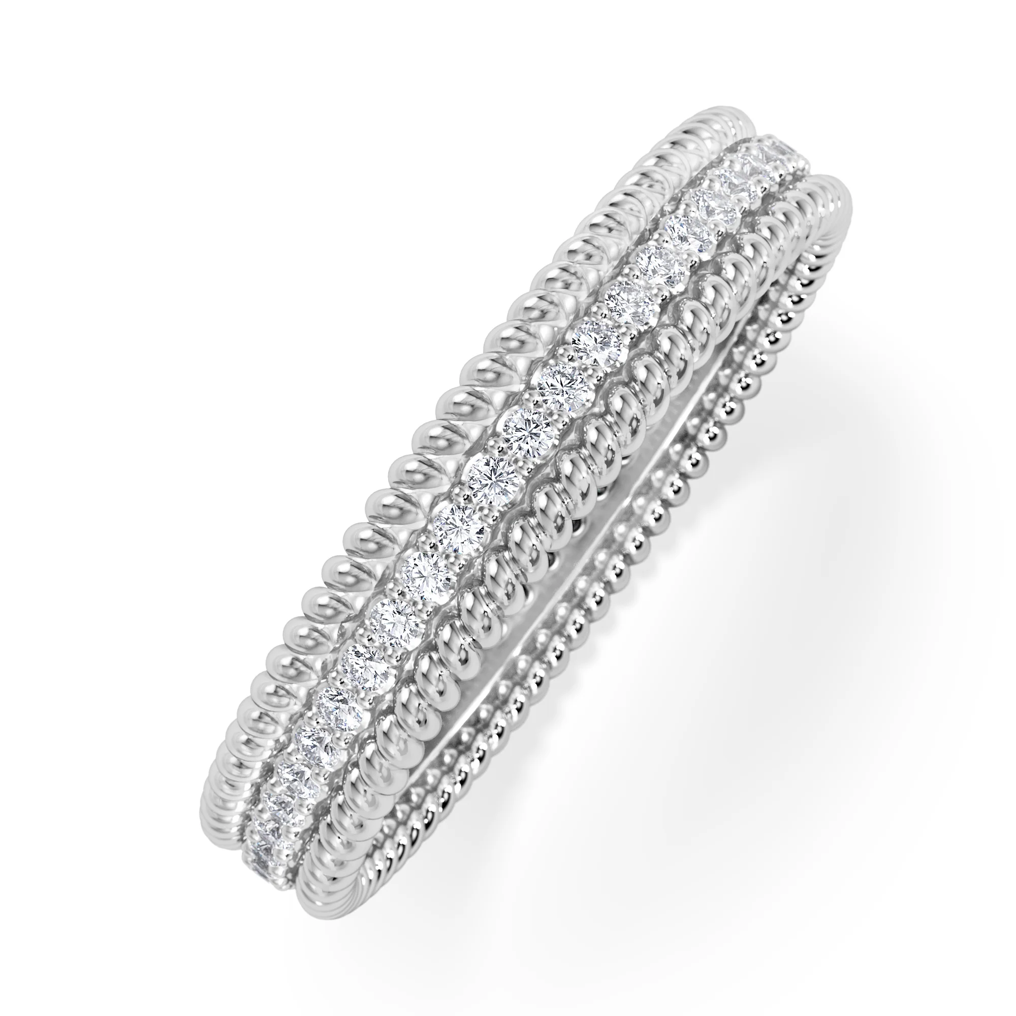 Woven 0.25ct Lab Diamond Eternity Ring in Sterling Silver