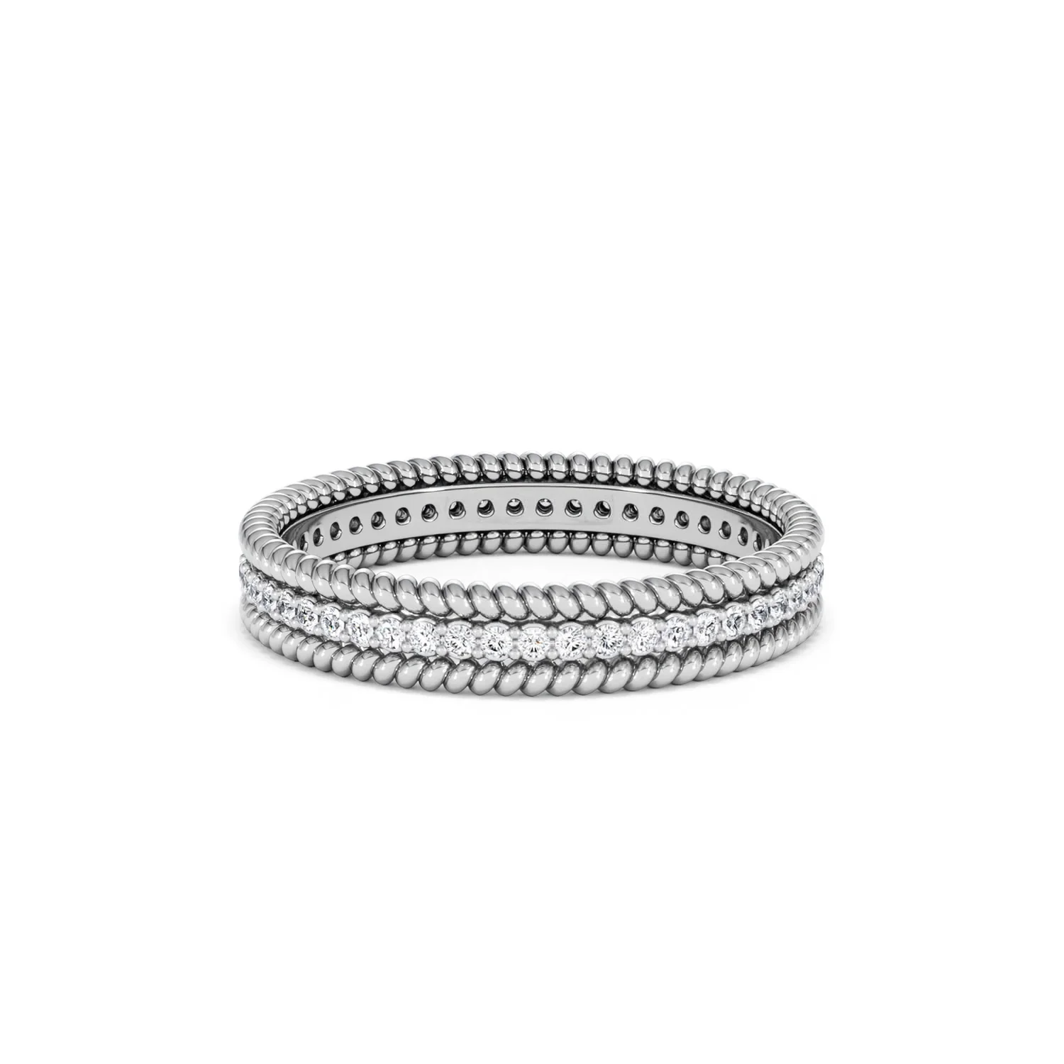Woven 0.25ct Lab Diamond Eternity Ring in Sterling Silver - Image 10