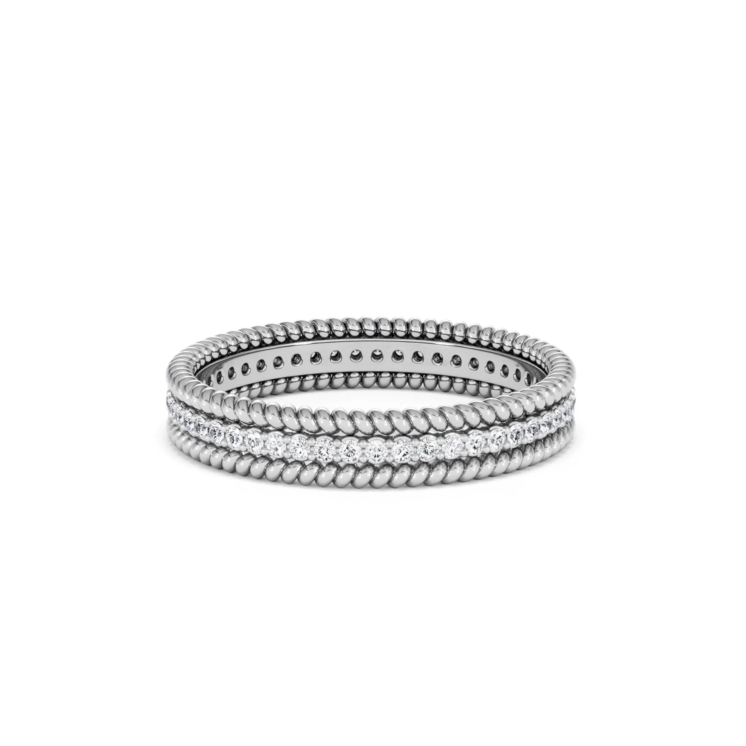 Woven 0.25ct Lab Diamond Eternity Ring in Sterling Silver - Image 15
