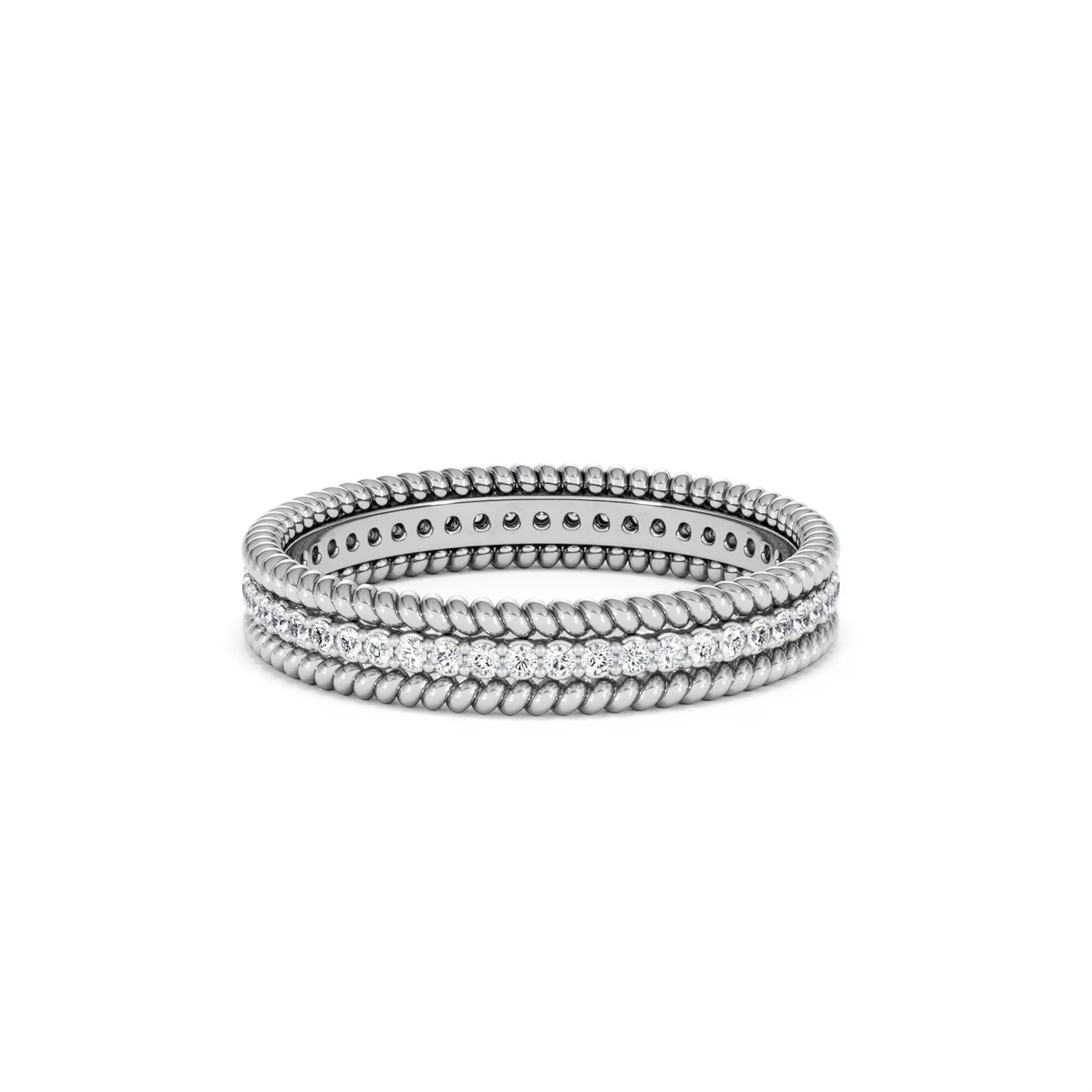 Woven 0.25ct Lab Diamond Eternity Ring in Sterling Silver - Image 20