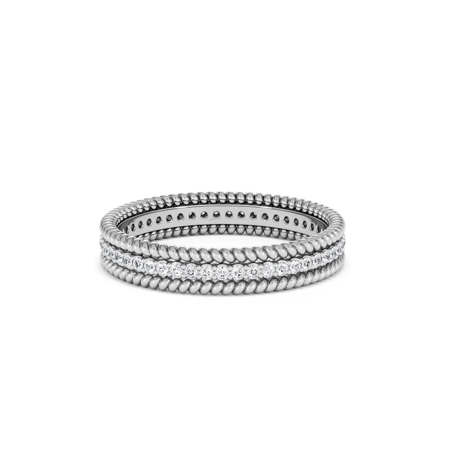 Woven 0.25ct Lab Diamond Eternity Ring in Sterling Silver - Image 24