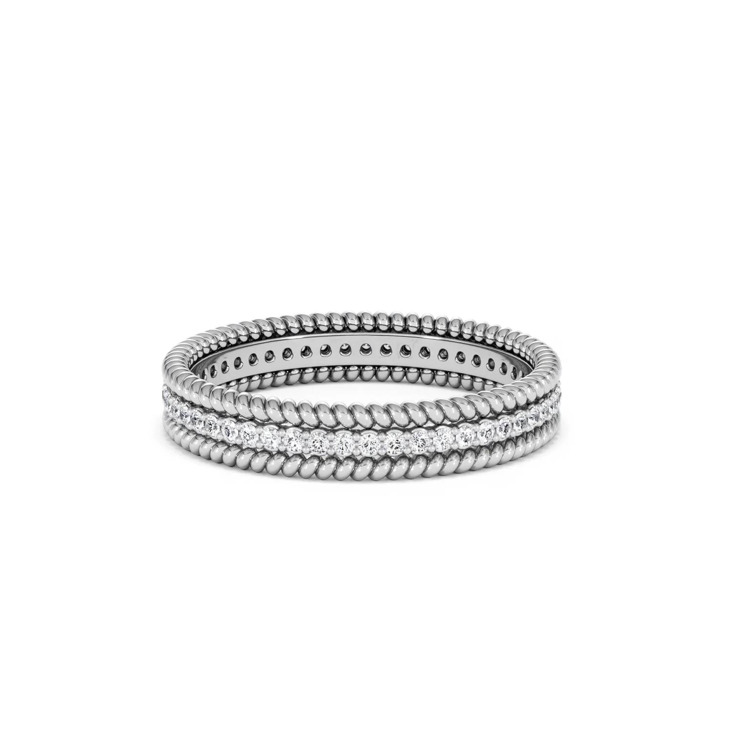 Woven 0.25ct Lab Diamond Eternity Ring in Sterling Silver - Image 29