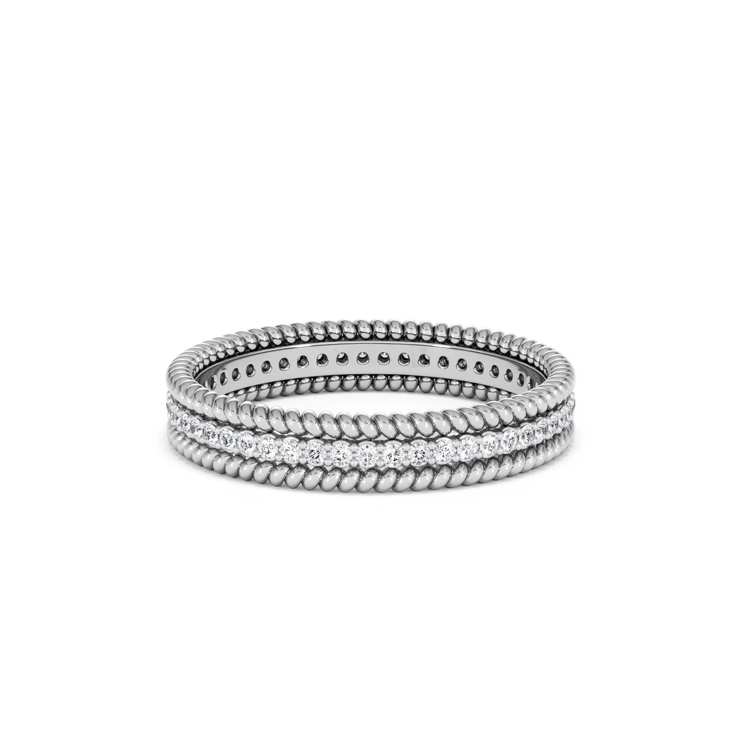 Woven 0.25ct Lab Diamond Eternity Ring in Sterling Silver - Image 30