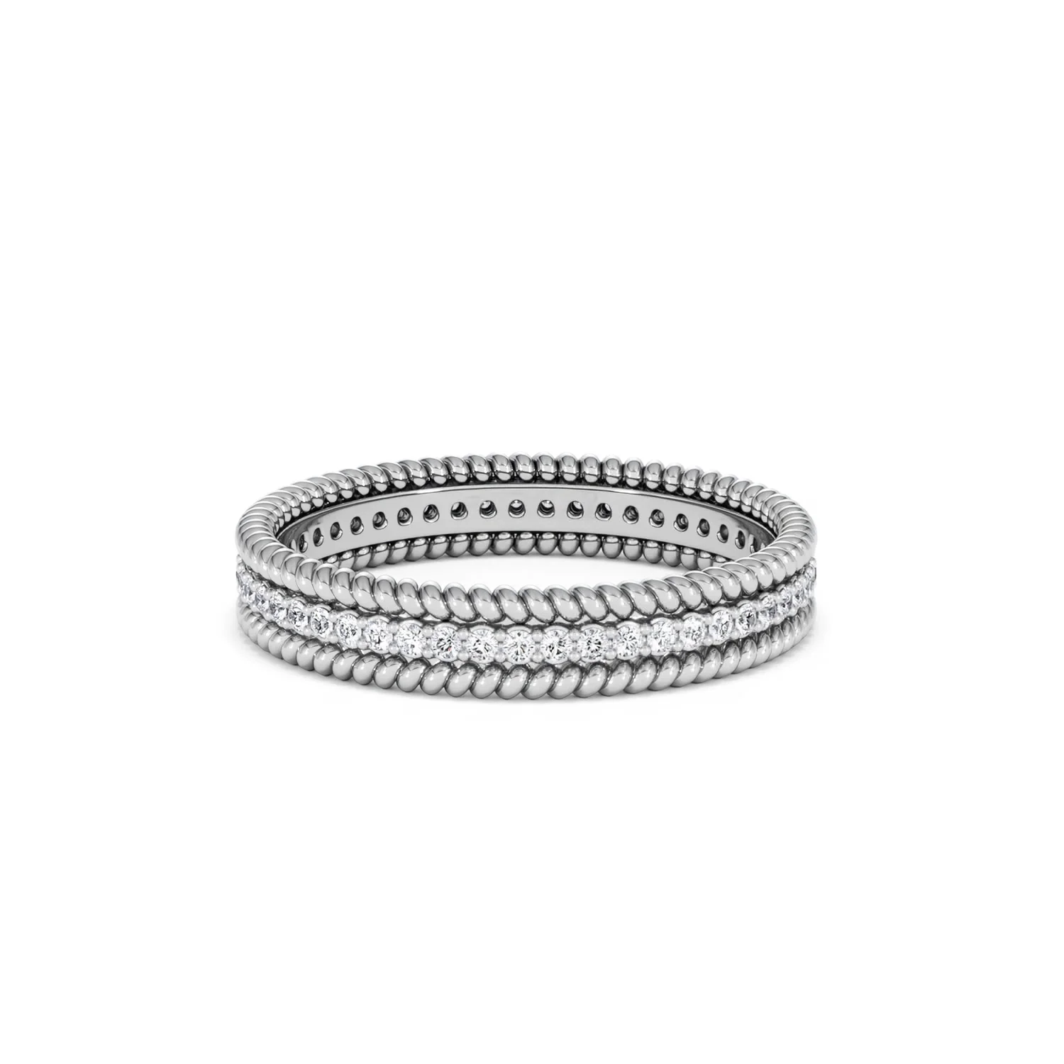 Woven 0.25ct Lab Diamond Eternity Ring in Sterling Silver - Image 33