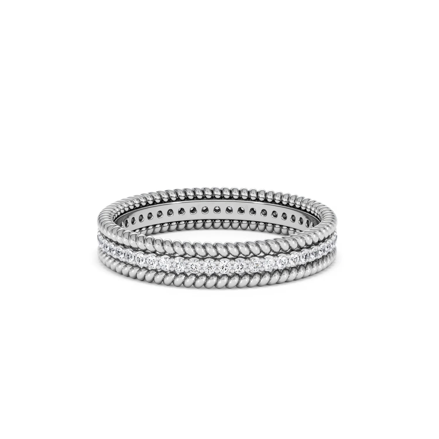 Woven 0.25ct Lab Diamond Eternity Ring in Sterling Silver - Image 34
