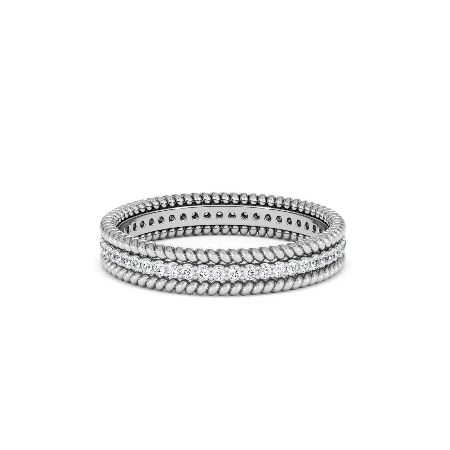 Woven 0.25ct Lab Diamond Eternity Ring in Sterling Silver - Image 36