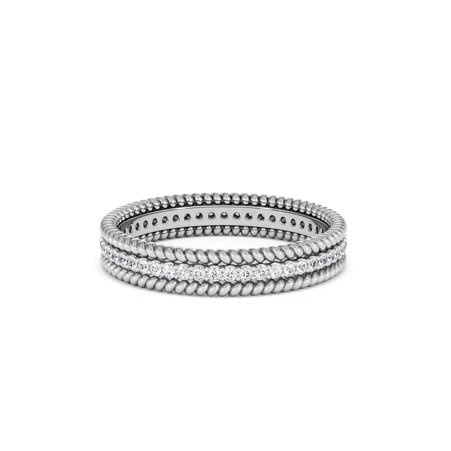 Woven 0.25ct Lab Diamond Eternity Ring in Sterling Silver - Image 37
