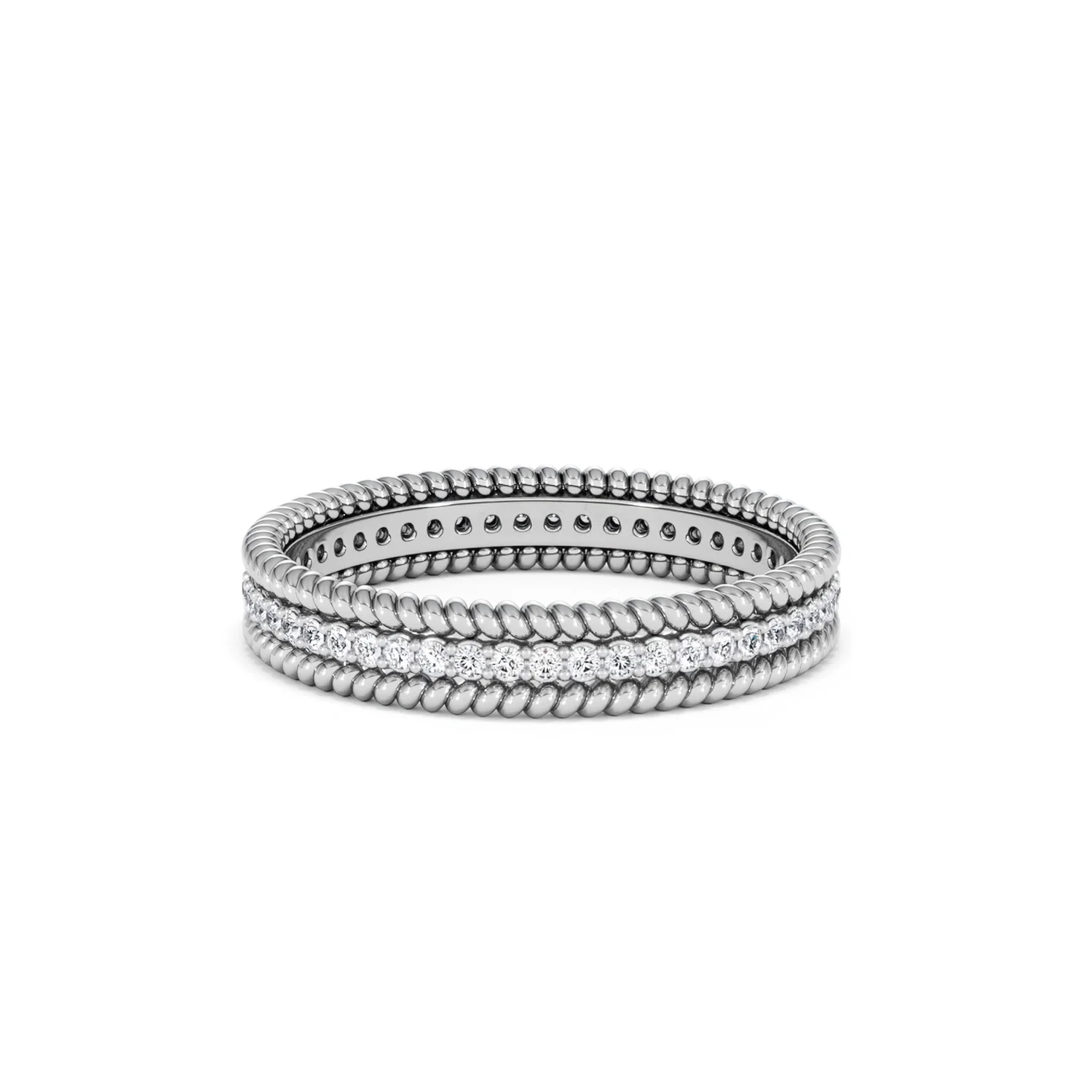 Woven 0.25ct Lab Diamond Eternity Ring in Sterling Silver - Image 38