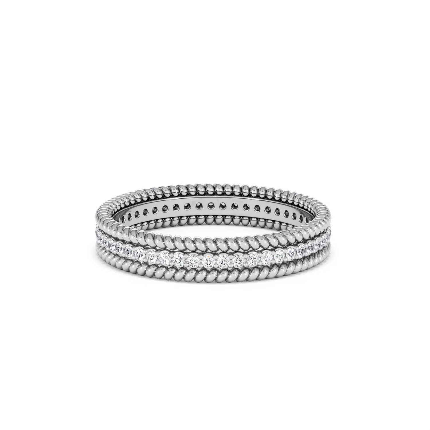 Woven 0.25ct Lab Diamond Eternity Ring in Sterling Silver - Image 39