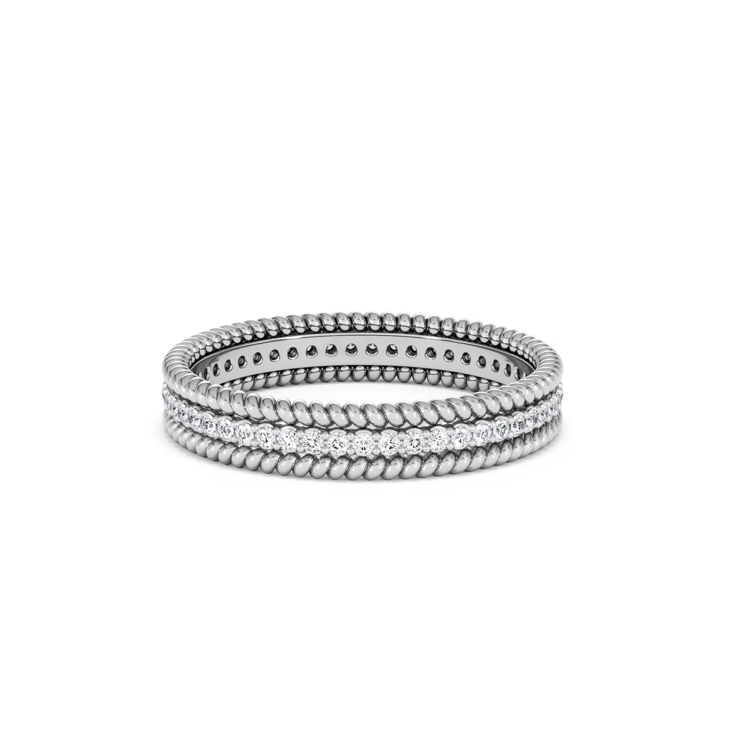 Woven 0.25ct Lab Diamond Eternity Ring in Sterling Silver - Image 41