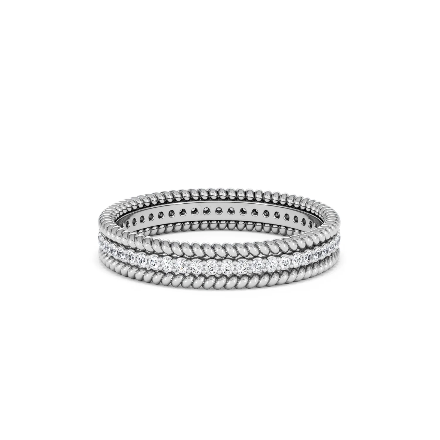 Woven 0.25ct Lab Diamond Eternity Ring in Sterling Silver - Image 45