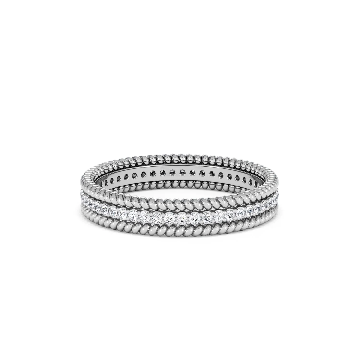 Woven 0.25ct Lab Diamond Eternity Ring in Sterling Silver - Image 46