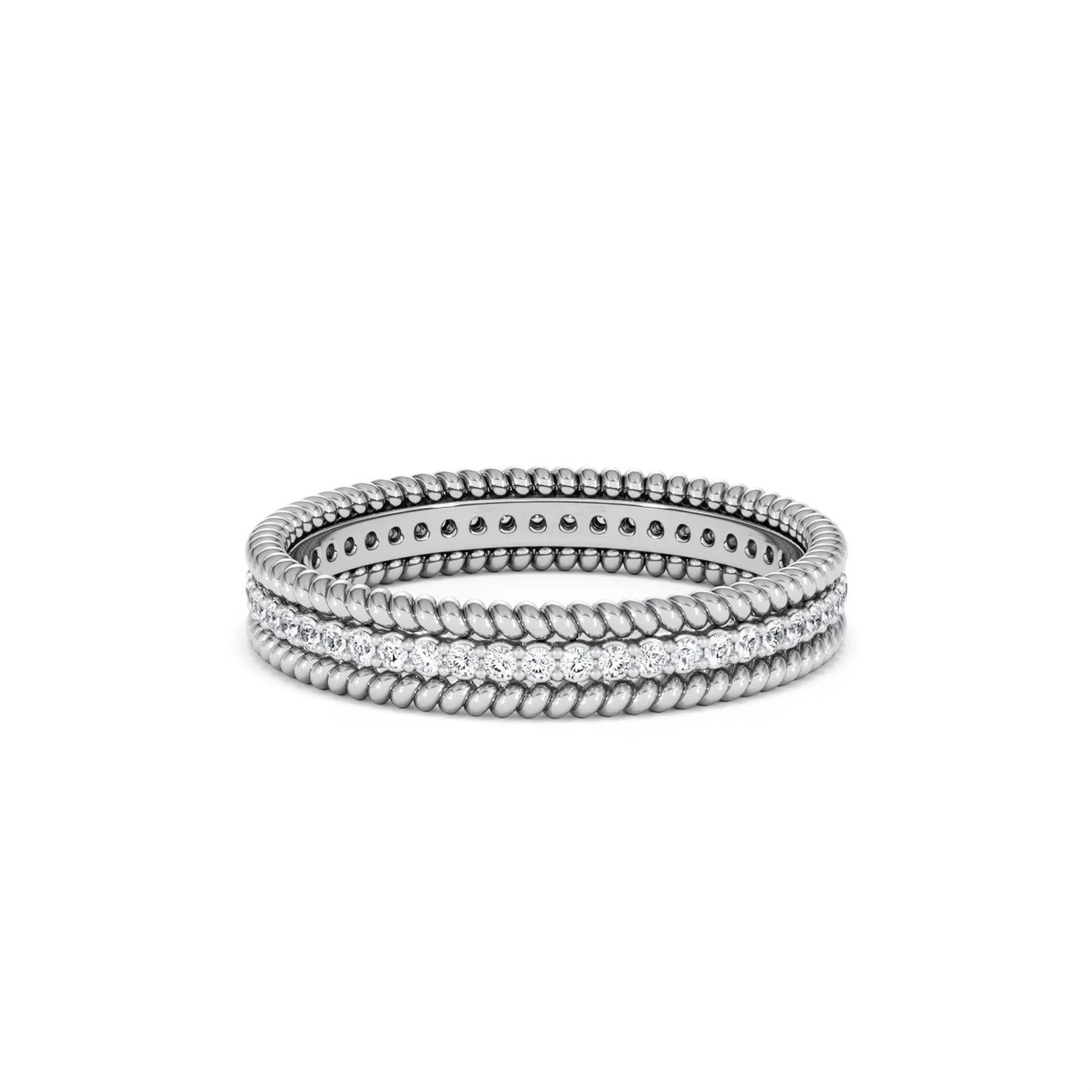 Woven 0.25ct Lab Diamond Eternity Ring in Sterling Silver - Image 50