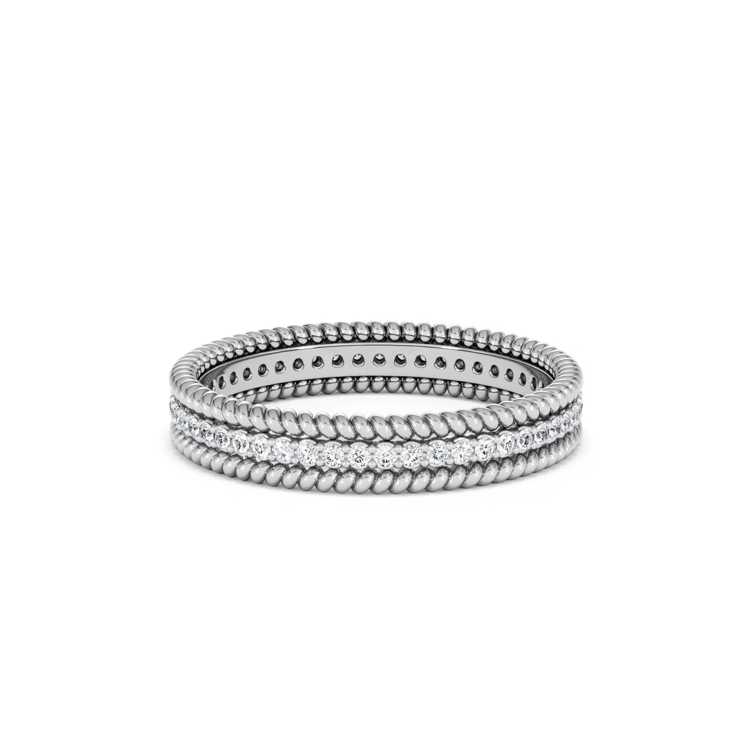 Woven 0.25ct Lab Diamond Eternity Ring in Sterling Silver - Image 51