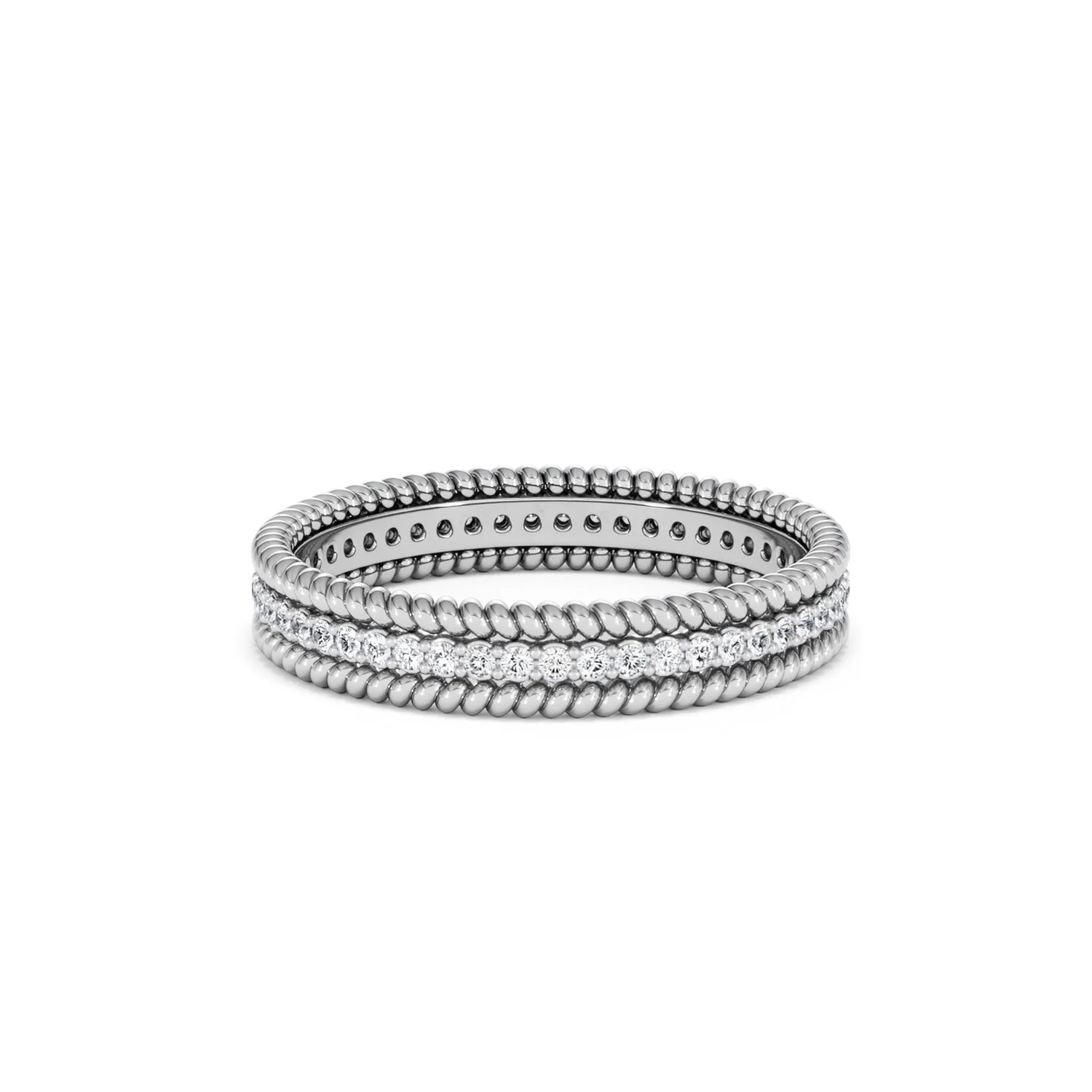 Woven 0.25ct Lab Diamond Eternity Ring in Sterling Silver - Image 60