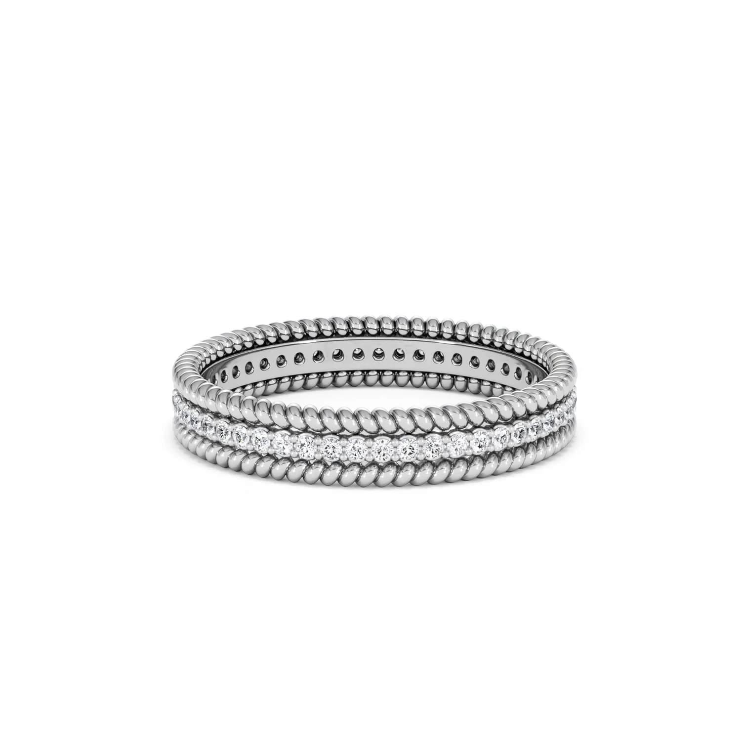 Woven 0.25ct Lab Diamond Eternity Ring in Sterling Silver - Image 65