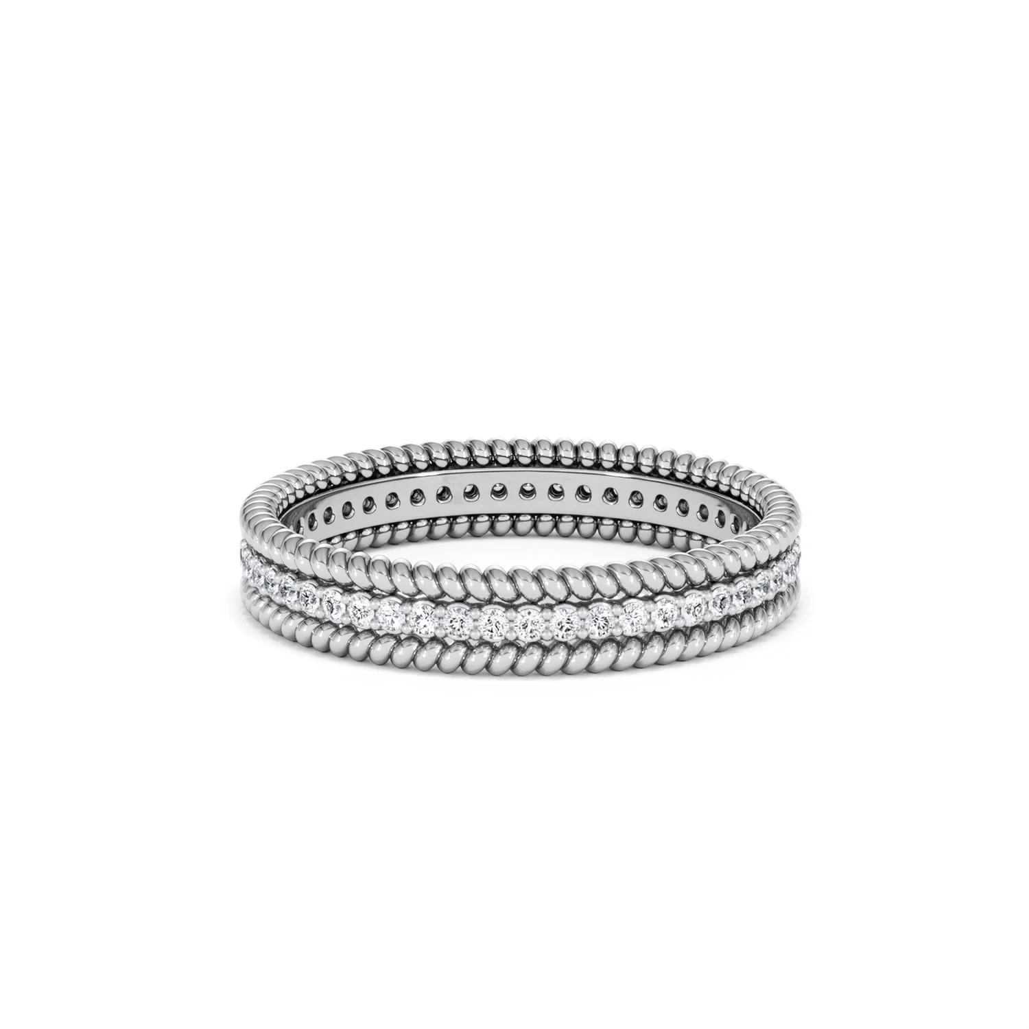 Woven 0.25ct Lab Diamond Eternity Ring in Sterling Silver - Image 68