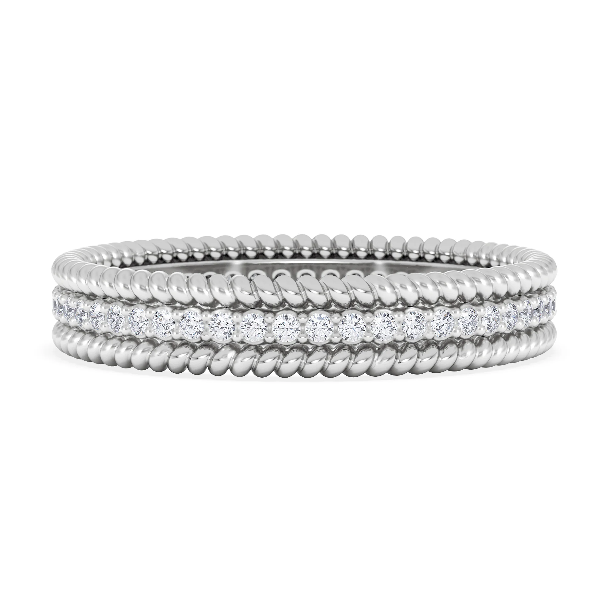 Woven 0.25ct Lab Diamond Eternity Ring in Sterling Silver - Image 7