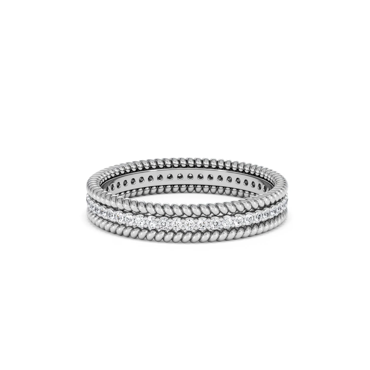 Woven 0.25ct Lab Diamond Eternity Ring in Sterling Silver - Image 71