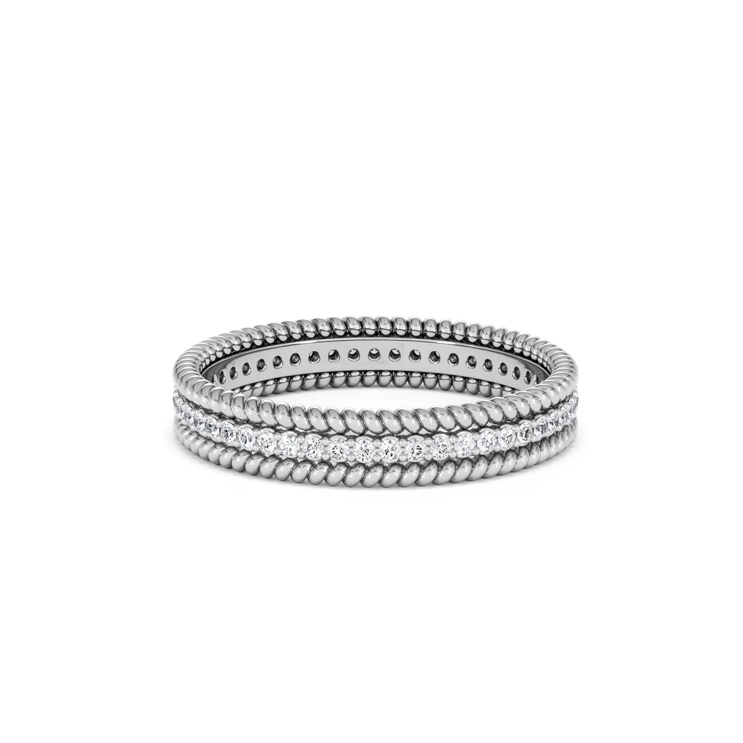 Woven 0.25ct Lab Diamond Eternity Ring in Sterling Silver - Image 73