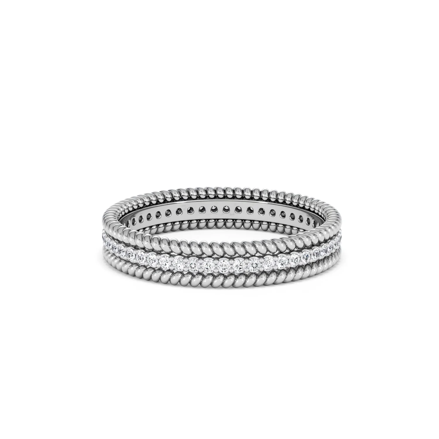 Woven 0.25ct Lab Diamond Eternity Ring in Sterling Silver - Image 74