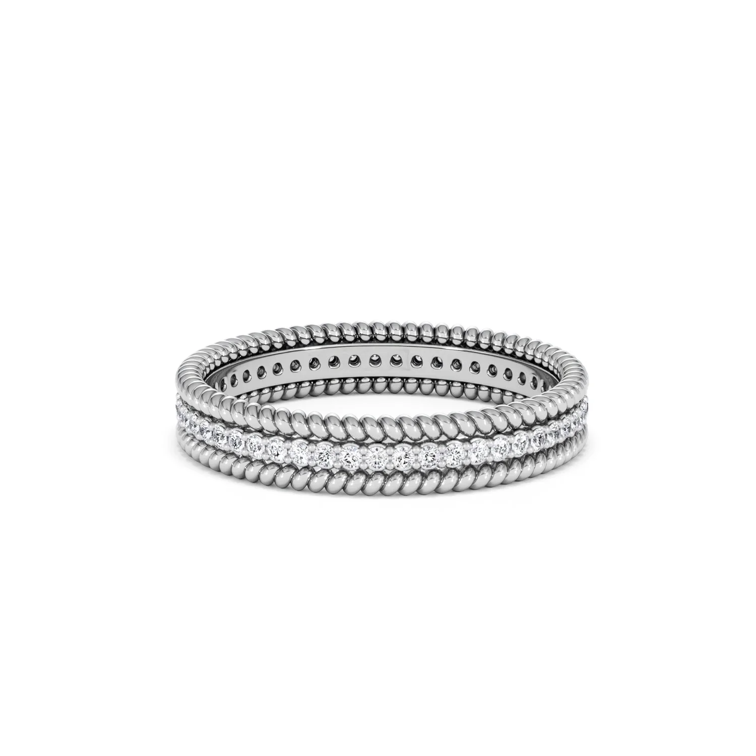 Woven 0.25ct Lab Diamond Eternity Ring in Sterling Silver - Image 75