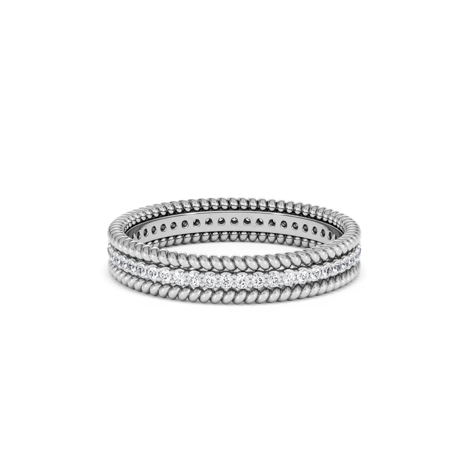 Woven 0.25ct Lab Diamond Eternity Ring in Sterling Silver - Image 76