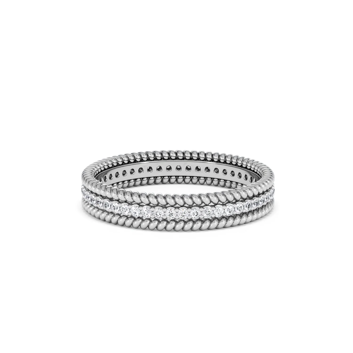 Woven 0.25ct Lab Diamond Eternity Ring in Sterling Silver - Image 79