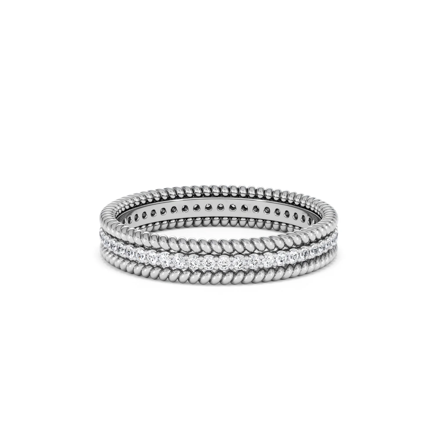 Woven 0.25ct Lab Diamond Eternity Ring in Sterling Silver - Image 82