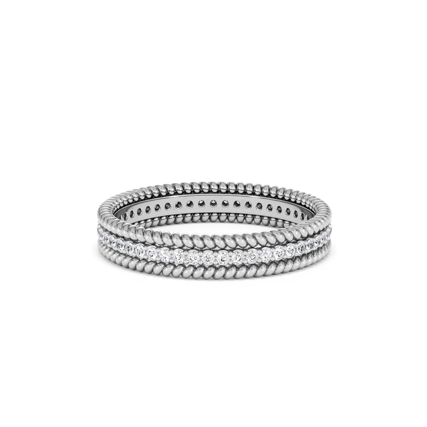 Woven 0.25ct Lab Diamond Eternity Ring in Sterling Silver - Image 84