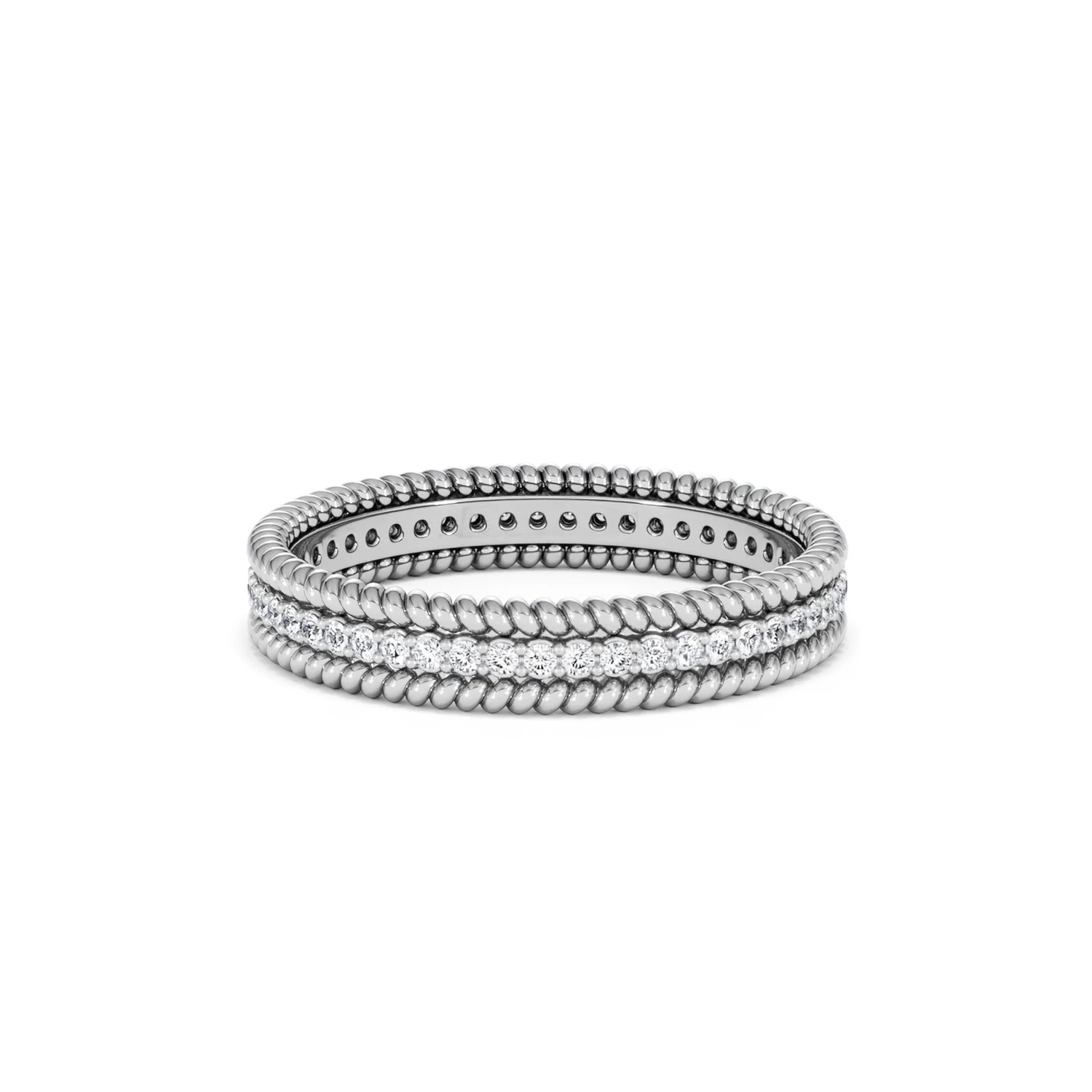 Woven 0.25ct Lab Diamond Eternity Ring in Sterling Silver - Image 86