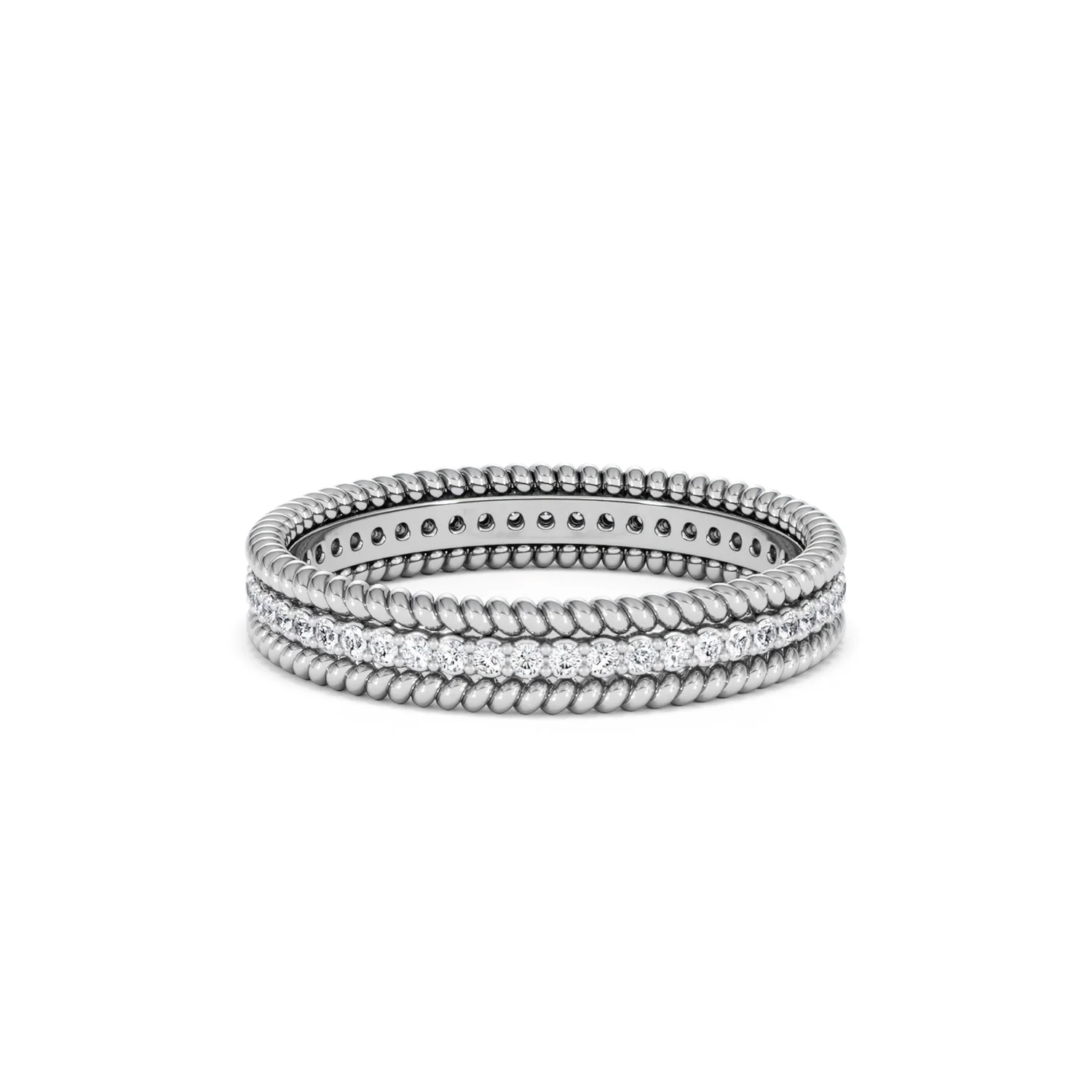 Woven 0.25ct Lab Diamond Eternity Ring in Sterling Silver - Image 9